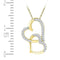 10kt Yellow Gold Women's Round Diamond Linked Double Heart Pendant 1-10 Cttw - FREE Shipping (US/CAN)-Gold & Diamond Pendants & Necklaces-JadeMoghul Inc.