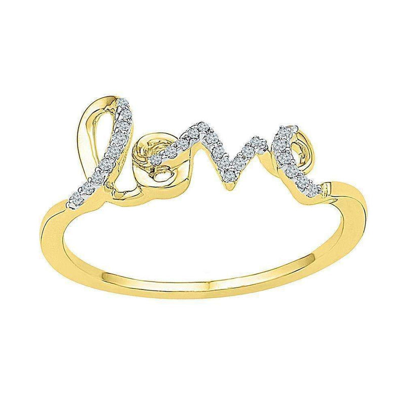 10kt Yellow Gold Women's Round Diamond Love Band Ring 1/12 Cttw - FREE Shipping (US/CAN)-Gold & Diamond Heart Rings-5-JadeMoghul Inc.