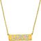 10kt Yellow Gold Women's Round Diamond Love Bar Pendant Necklace with 18" Chain 1-8 Cttw - FREE Shipping (US/CAN)-Gold & Diamond Pendants & Necklaces-JadeMoghul Inc.