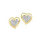 10kt Yellow Gold Women's Round Diamond Milgrain Heart Cluster Earrings 1-10 Cttw - FREE Shipping (USA/CAN)-Gold & Diamond Earrings-JadeMoghul Inc.