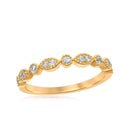 10kt Yellow Gold Women's Round Diamond Milgrain Stackable Band Ring 1-6 Cttw - FREE Shipping (US/CAN)-Gold & Diamond Rings-JadeMoghul Inc.