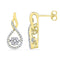 10kt Yellow Gold Women's Round Diamond Moving Cluster Earrings 1-3 Cttw - FREE Shipping (US/CAN)-Gold & Diamond Earrings-JadeMoghul Inc.