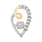 10kt Yellow Gold Women's Round Diamond Moving Twinkle Cluster Heart Pendant 1-5 Cttw - FREE Shipping (US/CAN)-Gold & Diamond Pendants & Necklaces-JadeMoghul Inc.