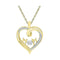 10kt Yellow Gold Women's Round Diamond Moving Twinkle Mom Heart Pendant 1-12 Cttw - FREE Shipping (US/CAN)-Gold & Diamond Pendants & Necklaces-JadeMoghul Inc.