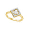 10kt Yellow Gold Women's Round Diamond Moving Twinkle Solitaire Diagonal Square Ring 1/5 Cttw - FREE Shipping (US/CAN)-Rings And Bands-5-JadeMoghul Inc.