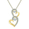 10kt Yellow Gold Women's Round Diamond Moving Twinkle Solitaire Double Heart Pendant 1-4 Cttw - FREE Shipping (US/CAN)-Gold & Diamond Pendants & Necklaces-JadeMoghul Inc.