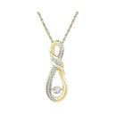 10kt Yellow Gold Women's Round Diamond Moving Twinkle Solitaire Infinity Pendant 1-6 Cttw - FREE Shipping (US/CAN)-Gold & Diamond Pendants & Necklaces-JadeMoghul Inc.