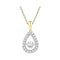 10kt Yellow Gold Women's Round Diamond Moving Twinkle Solitaire Teardrop Pendant 3-8 Cttw - FREE Shipping (US/CAN)-Gold & Diamond Pendants & Necklaces-JadeMoghul Inc.