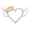 10kt Yellow Gold Women's Round Diamond Naughty Devil Heart Pendant 1-20 Cttw - FREE Shipping (US/CAN)-Gold & Diamond Pendants & Necklaces-JadeMoghul Inc.