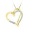 10kt Yellow Gold Women's Round Diamond Open-center Heart Love Pendant 1-10 Cttw - FREE Shipping (US/CAN)-Gold & Diamond Pendants & Necklaces-JadeMoghul Inc.