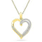 10kt Yellow Gold Women's Round Diamond Open-center Heart Pendant 1-4 Cttw - FREE Shipping (US/CAN)-Gold & Diamond Pendants & Necklaces-JadeMoghul Inc.