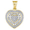 10kt Yellow Gold Women's Round Diamond Openwork Heart Cluster Pendant 1-6 Cttw - FREE Shipping (US/CAN)-Gold & Diamond Pendants & Necklaces-JadeMoghul Inc.