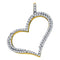 10kt Yellow Gold Women's Round Diamond Outline Heart Pendant 1-3 Cttw - FREE Shipping (US/CAN)-Gold & Diamond Pendants & Necklaces-JadeMoghul Inc.