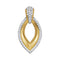 10kt Yellow Gold Womens Round Diamond Oval Pendant 1-6 Cttw-Gold & Diamond Pendants & Necklaces-JadeMoghul Inc.