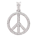 10kt Yellow Gold Women's Round Diamond Peace Sign Circle Pendant 1-4 Cttw - FREE Shipping (US/CAN)-Gold & Diamond Pendants & Necklaces-JadeMoghul Inc.