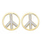 10kt Yellow Gold Women's Round Diamond Peace Sign Circle Stud Screwback Earrings 1-6 Cttw - FREE Shipping (USA/CAN)-Gold & Diamond Earrings-JadeMoghul Inc.