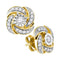 10kt Yellow Gold Women's Round Diamond Pinwheel Stud Earrings 1-3 Cttw - FREE Shipping (US/CAN)-Gold & Diamond Earrings-JadeMoghul Inc.