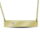 10kt Yellow Gold Women's Round Diamond Rectangle Bar Necklace .02 Cttw - FREE Shipping (US/CAN)-Gold & Diamond Pendants & Necklaces-JadeMoghul Inc.