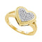 10kt Yellow Gold Women's Round Diamond Rope Heart Love Cluster Ring 1/6 Cttw - FREE Shipping (US/CAN)-Gold & Diamond Heart Rings-5.5-JadeMoghul Inc.