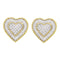 10kt Yellow Gold Women's Round Diamond Roped Heart Cluster Screwback Earrings 1-3 Cttw - FREE Shipping (US/CAN)-Gold & Diamond Earrings-JadeMoghul Inc.