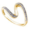 10kt Yellow Gold Women's Round Diamond S Curve Band Ring 1/20 Cttw - FREE Shipping (US/CAN)-Rings And Bands-5.5-JadeMoghul Inc.