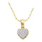 10kt Yellow Gold Women's Round Diamond Simple Heart Love Cluster Pendant 1-20 Cttw - FREE Shipping (US/CAN)-Gold & Diamond Pendants & Necklaces-JadeMoghul Inc.