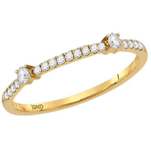 10kt Yellow Gold Women's Round Diamond Single Row Stackable Band Ring 1/6 Cttw - FREE Shipping (US/CAN)-Rings And Bands-5-JadeMoghul Inc.