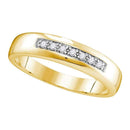 10kt Yellow Gold Women's Round Diamond Single Row Wedding Band 1/10 Cttw - FREE Shipping (US/CAN)-Wedding Jewelry-5.5-JadeMoghul Inc.