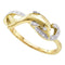 10kt Yellow Gold Women's Round Diamond Slender Dolphin Fish Animal Ring 1/20 Cttw - FREE Shipping (US/CAN)-Gold & Diamond Rings-5-JadeMoghul Inc.