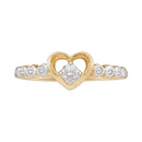 10kt Yellow Gold Women's Round Diamond Slender Heart Ring 1/10 Cttw - FREE Shipping (US/CAN)-Gold & Diamond Heart Rings-5-JadeMoghul Inc.