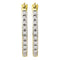 10kt Yellow Gold Women's Round Diamond Slender Single Row Hoop Earrings 1-8 Cttw - FREE Shipping (US/CAN)-Gold & Diamond Earrings-JadeMoghul Inc.