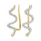 10kt Yellow Gold Women's Round Diamond Snake Climber Earrings 1-6 Cttw - FREE Shipping (USA/CAN)-Gold & Diamond Earrings-JadeMoghul Inc.