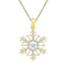 10kt Yellow Gold Women's Round Diamond Snowflake Winter Cluster Pendant 1-6 Cttw - FREE Shipping (US/CAN)-Gold & Diamond Pendants & Necklaces-JadeMoghul Inc.