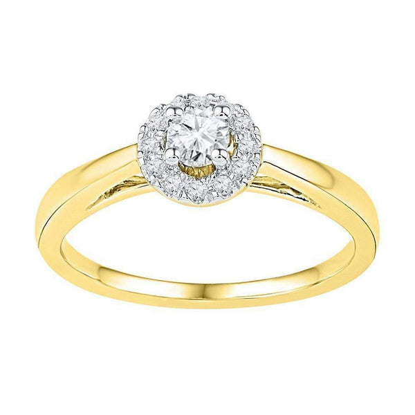 10kt Yellow Gold Women's Round Diamond Solitaire Bridal Wedding Engagement Ring 1/3 Cttw - FREE Shipping (US/CAN)-Gold & Diamond Engagement & Anniversary Rings-5-JadeMoghul Inc.