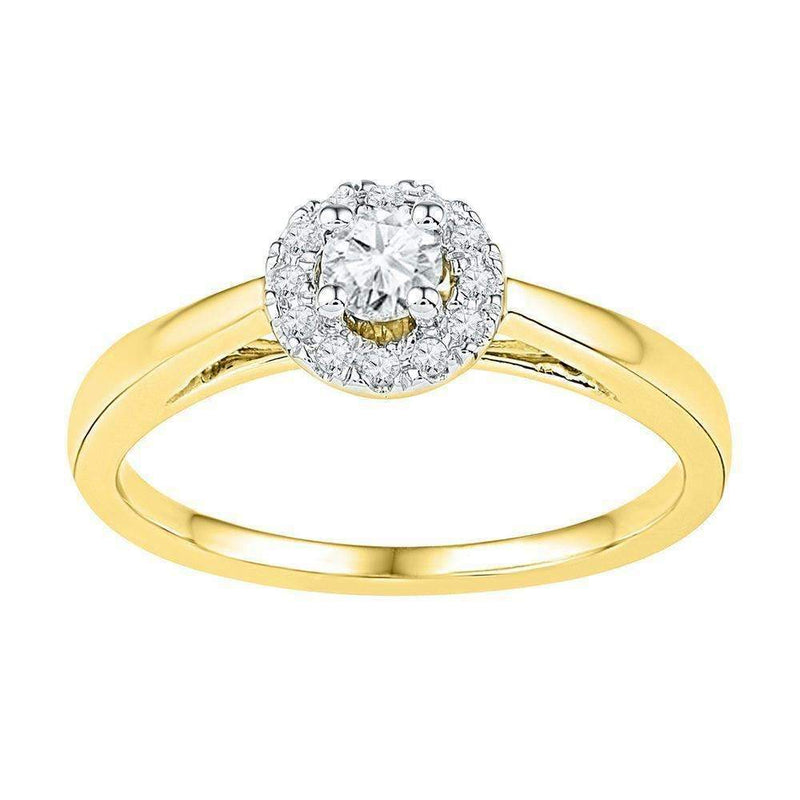 10kt Yellow Gold Women's Round Diamond Solitaire Bridal Wedding Engagement Ring 1/3 Cttw - FREE Shipping (US/CAN)-Gold & Diamond Engagement & Anniversary Rings-5-JadeMoghul Inc.
