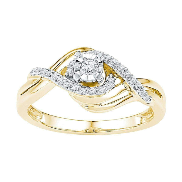 10kt Yellow Gold Women's Round Diamond Solitaire Bridal Wedding Engagement Ring 1/5 Cttw - FREE Shipping (US/CAN)-Gold & Diamond Engagement & Anniversary Rings-7.5-JadeMoghul Inc.