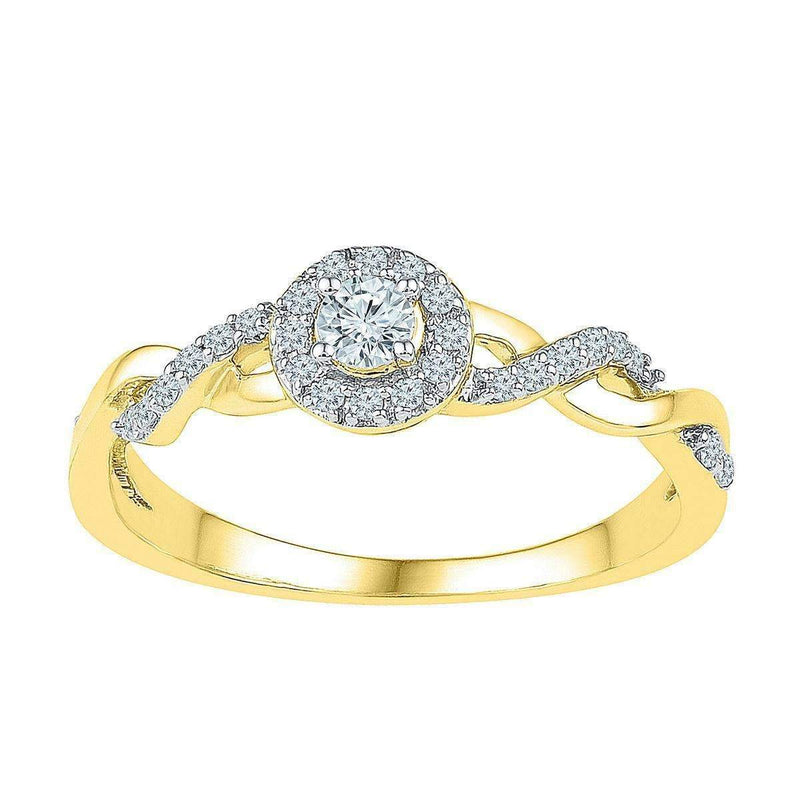 10kt Yellow Gold Women's Round Diamond Solitaire Bridal Wedding Engagement Ring 1/5 Cttw - FREE Shipping (US/CAN)-Gold & Diamond Engagement & Anniversary Rings-8-JadeMoghul Inc.