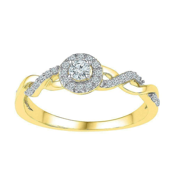 10kt Yellow Gold Women's Round Diamond Solitaire Bridal Wedding Engagement Ring 1/5 Cttw - FREE Shipping (US/CAN)-Wedding Jewelry-5-JadeMoghul Inc.