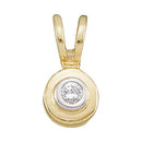 10kt Yellow Gold Women's Round Diamond Solitaire Circle Pendant .03 Cttw - FREE Shipping (US/CAN)-Gold & Diamond Pendants & Necklaces-JadeMoghul Inc.