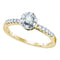 10kt Yellow Gold Women's Round Diamond Solitaire Halo Bridal Wedding Engagement Ring 1/4 Cttw - FREE Shipping (USA/CAN)-Gold & Diamond Engagement & Anniversary Rings-6-JadeMoghul Inc.