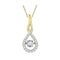 10kt Yellow Gold Womens Round Diamond Solitaire Moving Twinkle Teardrop Pendant 1-4 Cttw-Gold & Diamond Pendants & Necklaces-JadeMoghul Inc.