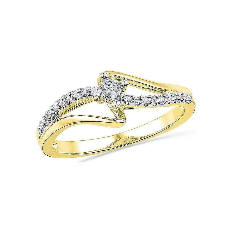 10kt Yellow Gold Women's Round Diamond Solitaire Promise Bridal Ring 1/6 Cttw - FREE Shipping (US/CAN)-Gold & Diamond Promise Rings-6-JadeMoghul Inc.