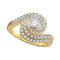 10kt Yellow Gold Women's Round Diamond Solitaire Swirl Bridal Wedding Engagement Ring 1/2 Cttw - FREE Shipping (USA/CAN)-Gold & Diamond Engagement & Anniversary Rings-5-JadeMoghul Inc.