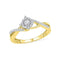 10kt Yellow Gold Womens Round Diamond Solitaire Twist Promise Bridal Ring 1/5 Cttw-Gold & Diamond Promise Rings-6.5-JadeMoghul Inc.