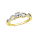 10kt Yellow Gold Women's Round Diamond Solitaire Twist Promise Bridal Ring 1/6 Cttw - FREE Shipping (US/CAN)-Gold & Diamond Promise Rings-5-JadeMoghul Inc.