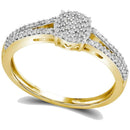 10kt Yellow Gold Women's Round Diamond Split-shank Circle Cluster Ring 1-5 Cttw - FREE Shipping (US/CAN)-Gold & Diamond Cluster Rings-JadeMoghul Inc.