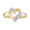 10kt Yellow Gold Women's Round Diamond Split-shank Heart Ring 1/20 Cttw - FREE Shipping (US/CAN)-Gold & Diamond Heart Rings-5-JadeMoghul Inc.