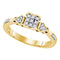 10kt Yellow Gold Women's Round Diamond Square Cluster Bridal Wedding Engagement Ring 1/6 Cttw - FREE Shipping (US/CAN)-Gold & Diamond Engagement & Anniversary Rings-5-JadeMoghul Inc.
