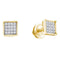 10kt Yellow Gold Women's Round Diamond Square Cluster Earrings 1-10 Cttw - FREE Shipping (USA/CAN)-Gold & Diamond Earrings-JadeMoghul Inc.