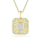 10kt Yellow Gold Women's Round Diamond Square Cluster Pendant 1-6 Cttw - FREE Shipping (US/CAN)-Gold & Diamond Pendants & Necklaces-JadeMoghul Inc.